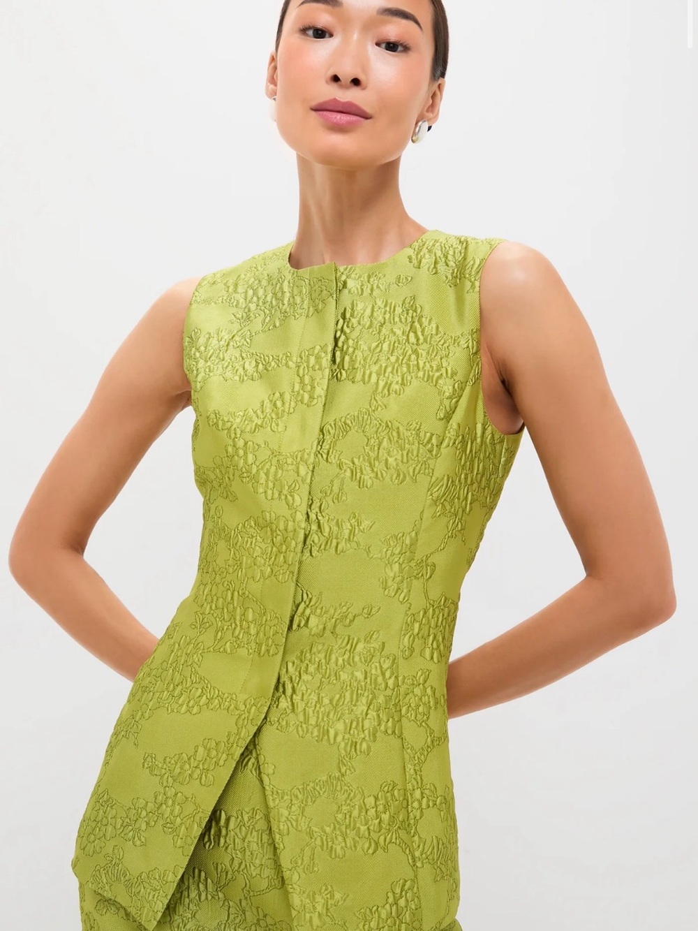 Tuckernuck Sleeveless Lime Green Textured Top
